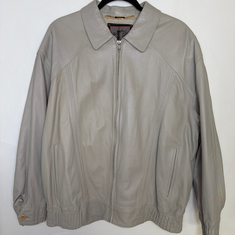 Vintage Putty/Stone Leather Jacket